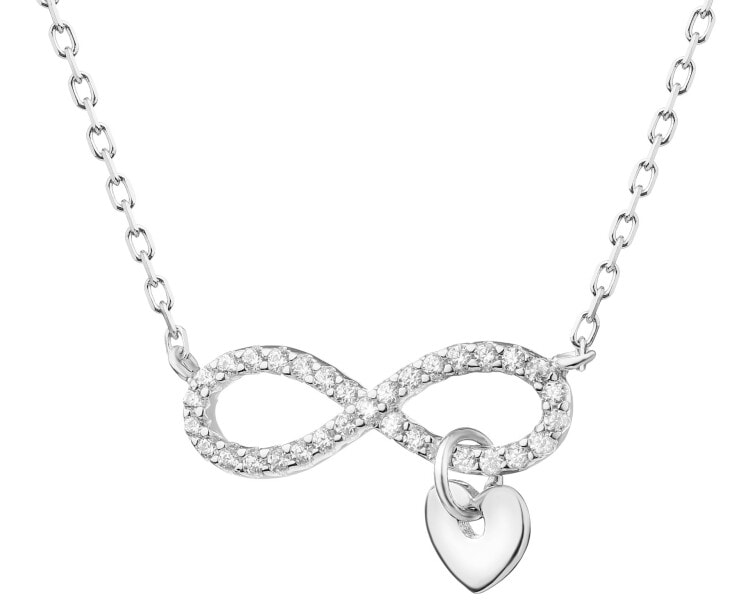 Rhodium Plated Silver Necklace with Cubic Zirconia