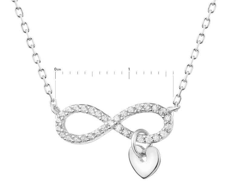 Rhodium Plated Silver Necklace with Cubic Zirconia