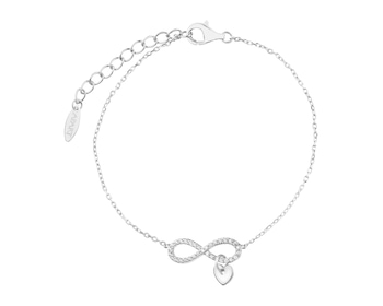 Rhodium Plated Silver Bracelet with Cubic Zirconia