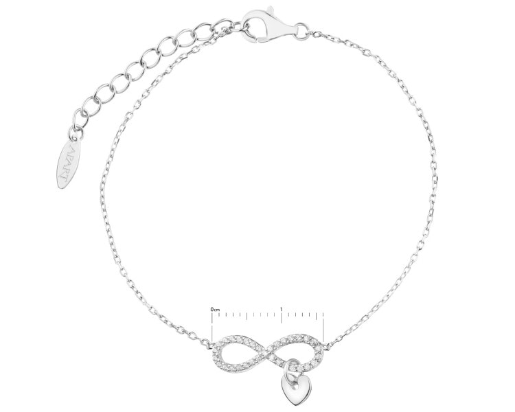 Rhodium Plated Silver Bracelet with Cubic Zirconia