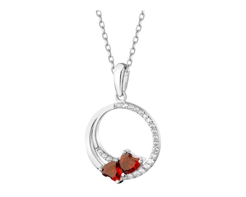 Rhodium Plated Silver Pendant with Cubic Zirconia