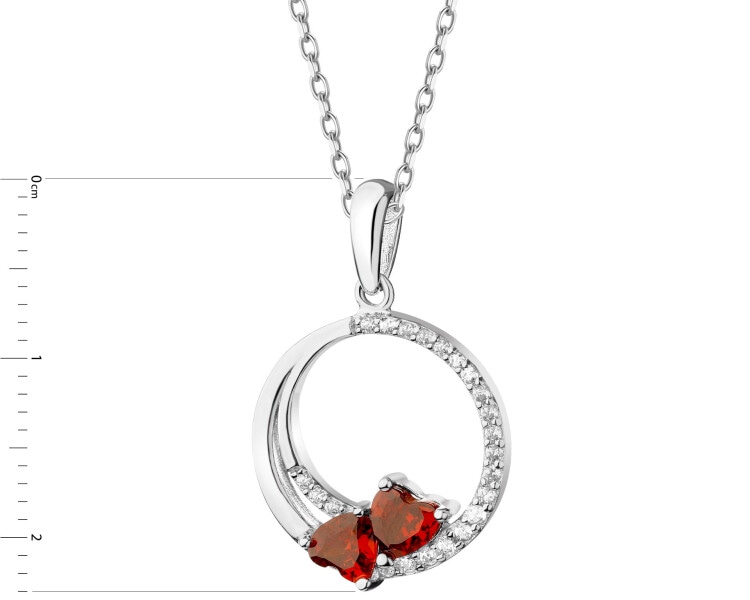 Rhodium Plated Silver Pendant with Cubic Zirconia