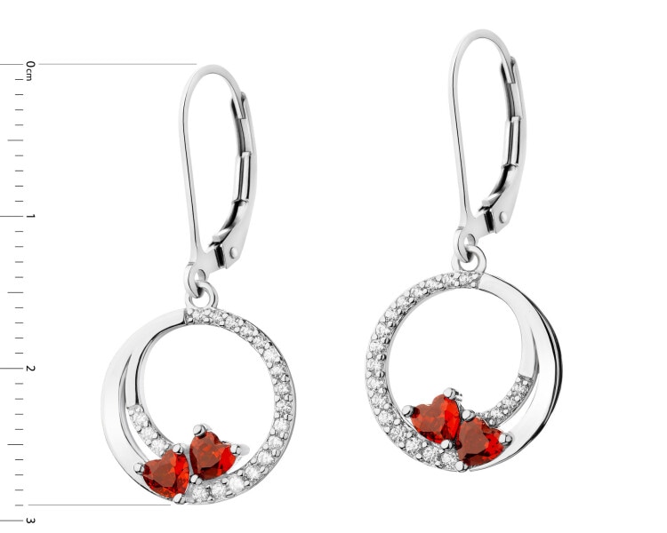 Rhodium Plated Silver Dangling Earring with Cubic Zirconia