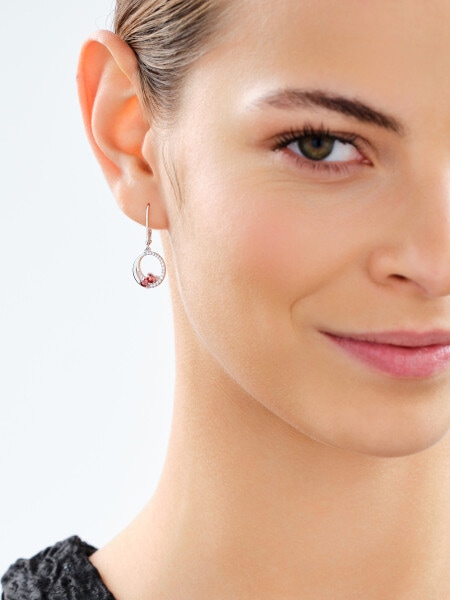 Rhodium Plated Silver Dangling Earring with Cubic Zirconia