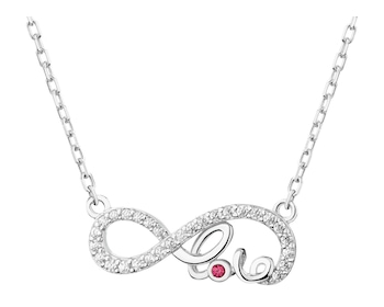 Rhodium Plated Silver Necklace with Cubic Zirconia