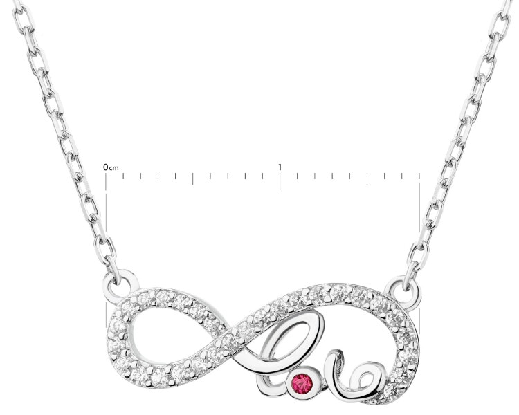 Rhodium Plated Silver Necklace with Cubic Zirconia