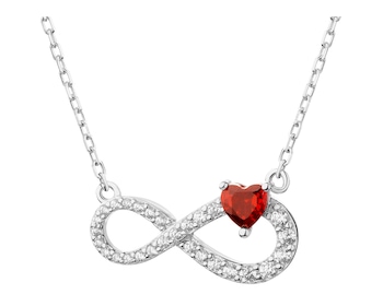 Rhodium Plated Silver Necklace with Cubic Zirconia