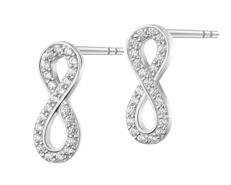 Rhodium Plated Silver Earrings with Cubic Zirconia