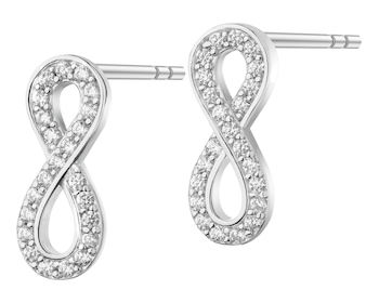 Rhodium Plated Silver Earrings with Cubic Zirconia