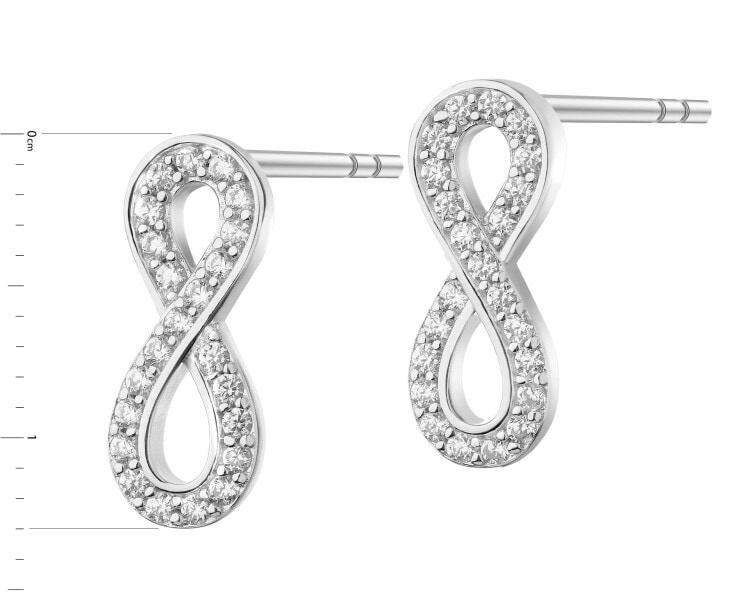 Rhodium Plated Silver Earrings with Cubic Zirconia