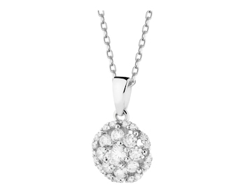 Rhodium Plated Silver Pendant with Cubic Zirconia