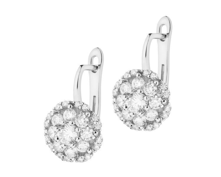 Rhodium Plated Silver Earrings with Cubic Zirconia