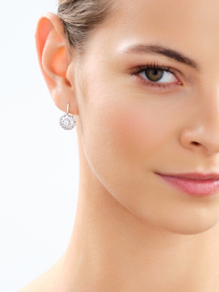 Rhodium Plated Silver Earrings with Cubic Zirconia