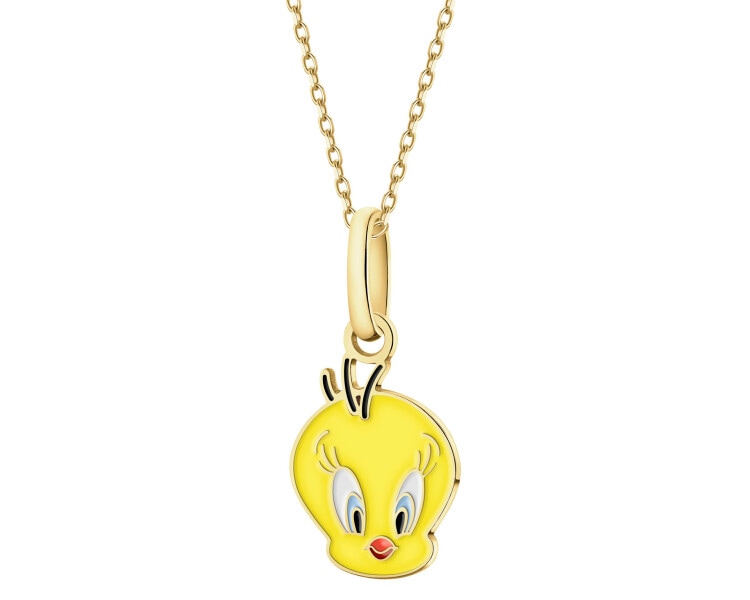 9K Gold Pendant with Enamel - Looney Tunes, Tweety, Warner Bros. Discovery