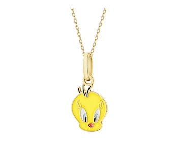 9K Gold Pendant with Enamel - Looney Tunes, Tweety, Warner Bros. Discovery