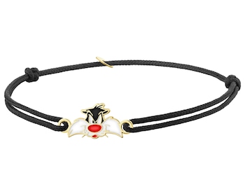 9K Bracelet with Enamel and Yellow Gold Elements - Looney Tunes, Sylvester, Warner Bros. Discovery