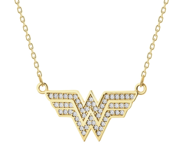 Gold necklace with zirconia - DC, Wonder Woman, Warner Bros. Discovery