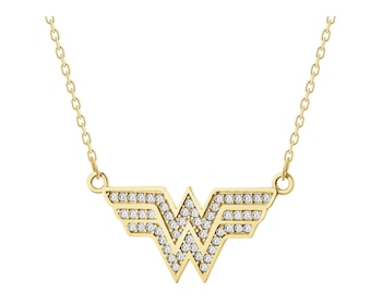 Gold necklace with zirconia - DC, Wonder Woman, Warner Bros. Discovery