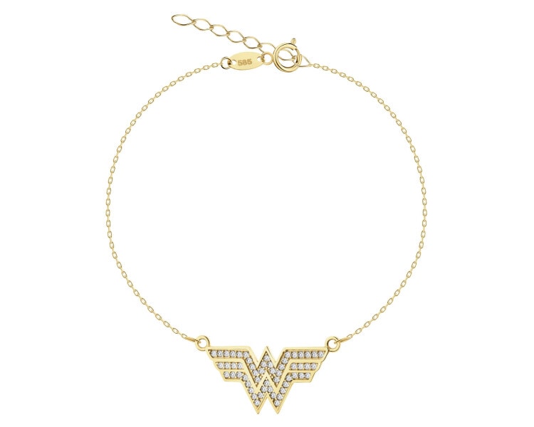 Gold bracelet with zirconia - DC, Wonder Woman, Warner Bros. Discovery