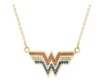 Gold necklace with zirconia - DC, Wonder Woman, Warner Bros. Discovery