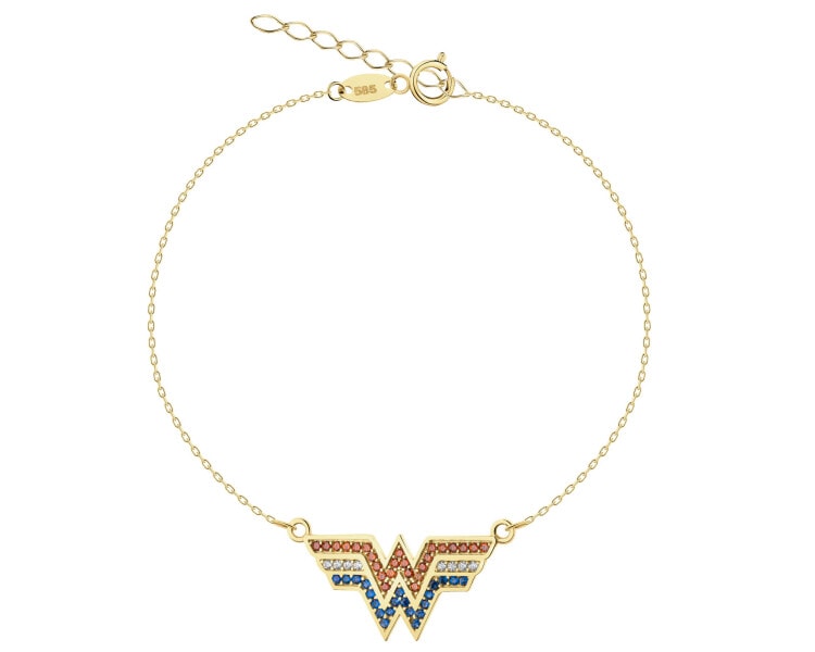 Gold bracelet with zirconia - DC, Wonder Woman, Warner Bros. Discovery