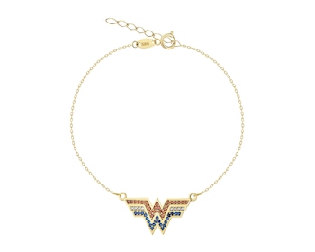 Gold bracelet with zirconia - DC, Wonder Woman, Warner Bros. Discovery