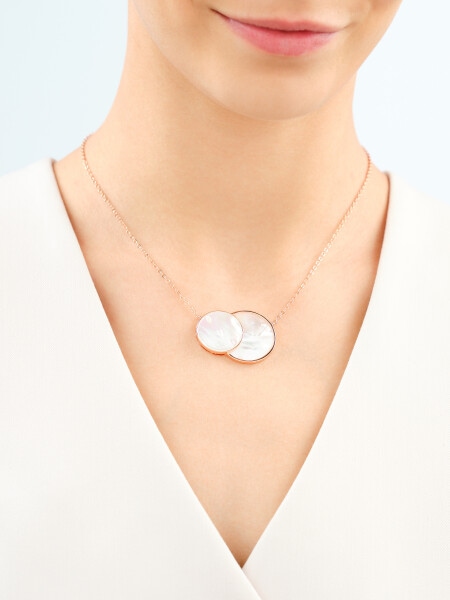 Gold-Plated Brass Necklace with Mother Of Pearl