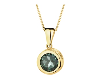 8 K Yellow Gold Pendant with Cubic Zirconia