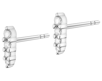 Rhodium Plated Silver Earrings with Cubic Zirconia