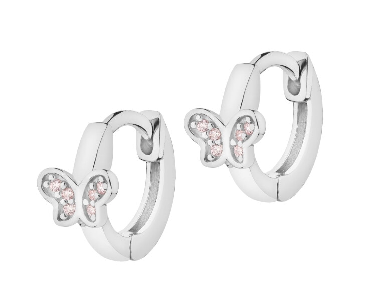 Rhodium Plated Silver Earrings with Cubic Zirconia