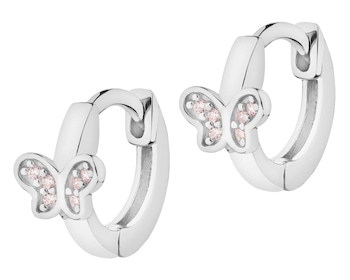 Rhodium Plated Silver Earrings with Cubic Zirconia