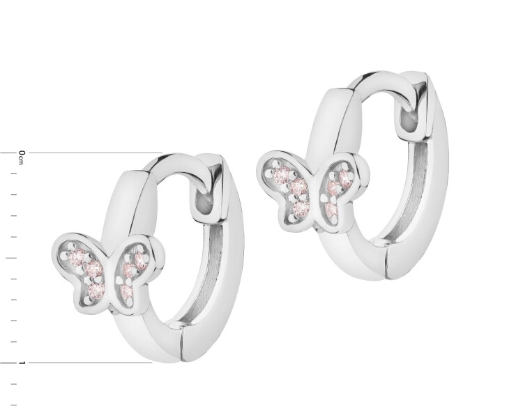 Rhodium Plated Silver Earrings with Cubic Zirconia