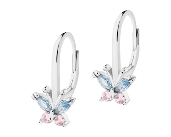 Rhodium Plated Silver Earrings with Cubic Zirconia