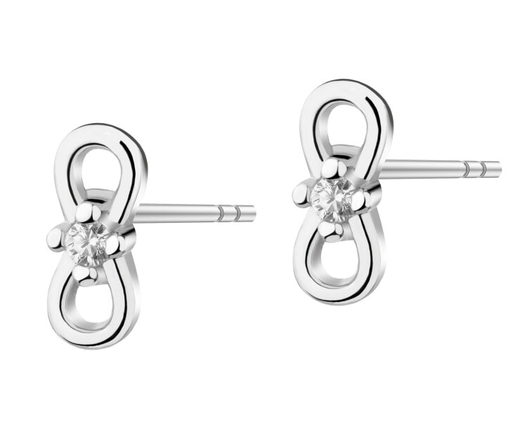 Rhodium Plated Silver Earrings with Cubic Zirconia