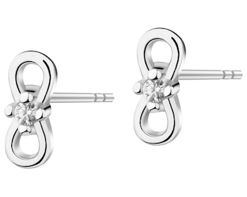 Rhodium Plated Silver Earrings with Cubic Zirconia