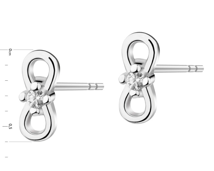 Rhodium Plated Silver Earrings with Cubic Zirconia