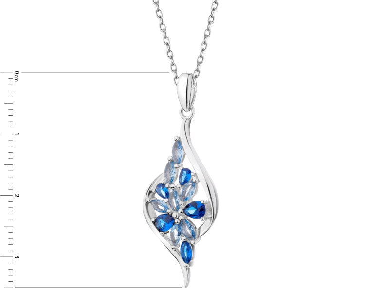 Rhodium Plated Silver Pendant with Cubic Zirconia