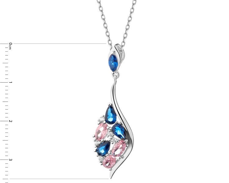 Rhodium Plated Silver Pendant with Cubic Zirconia