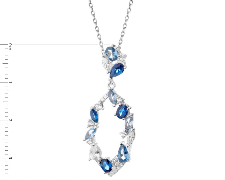 Rhodium Plated Silver Pendant with Cubic Zirconia