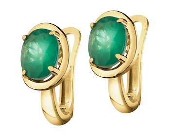 8 K Yellow Gold Earrings with Synthetic Tourmaline