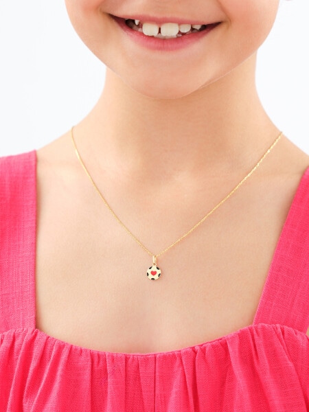 Złota zawieszka z emalią - piłka nożna