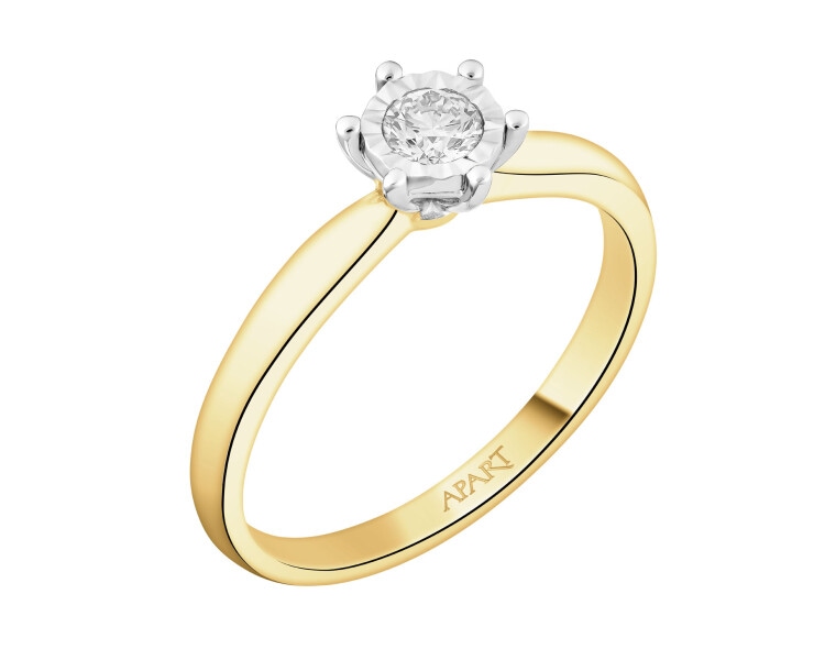 585  Ring with Diamond - 0,15 ct - fineness 585