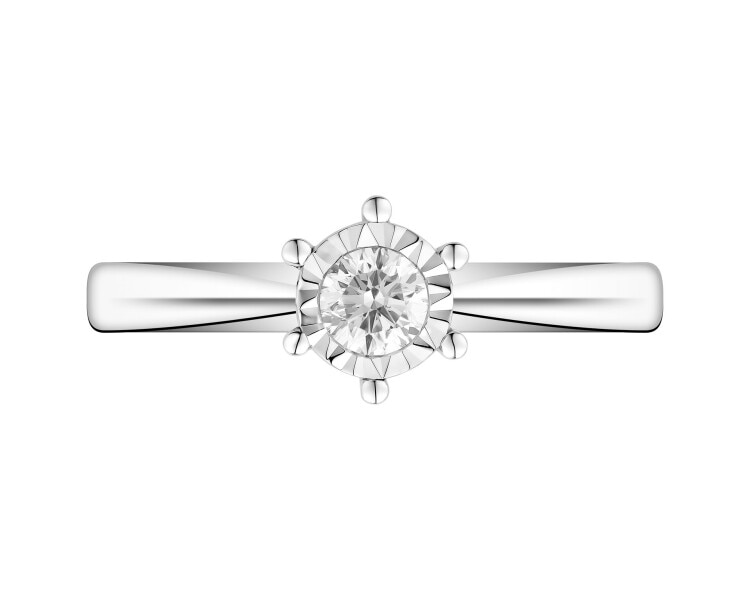Prsten  z bílého zlata s briliantem - 0,15 ct - ryzost 585