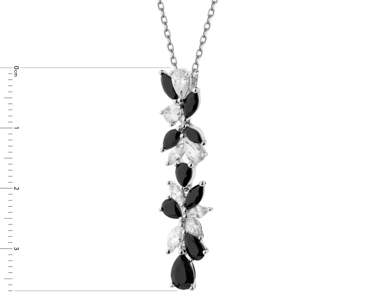 Rhodium Plated Silver Pendant with Cubic Zirconia