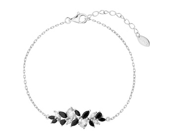 Rhodium Plated Silver Bracelet with Cubic Zirconia