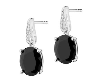 Rhodium Plated Silver Dangling Earring with Cubic Zirconia