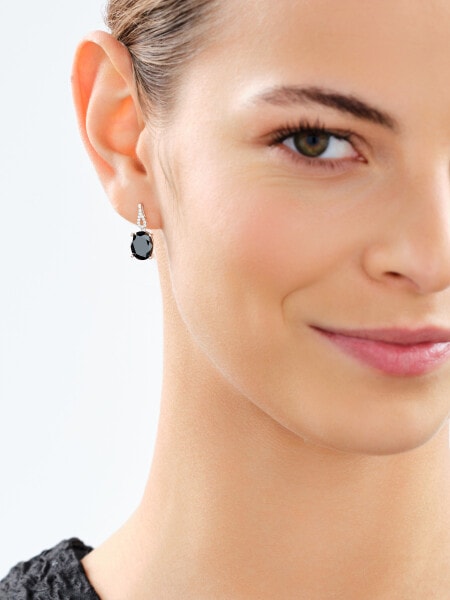 Rhodium Plated Silver Dangling Earring with Cubic Zirconia