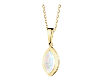 14 K Yellow Gold Pendant with Opalite