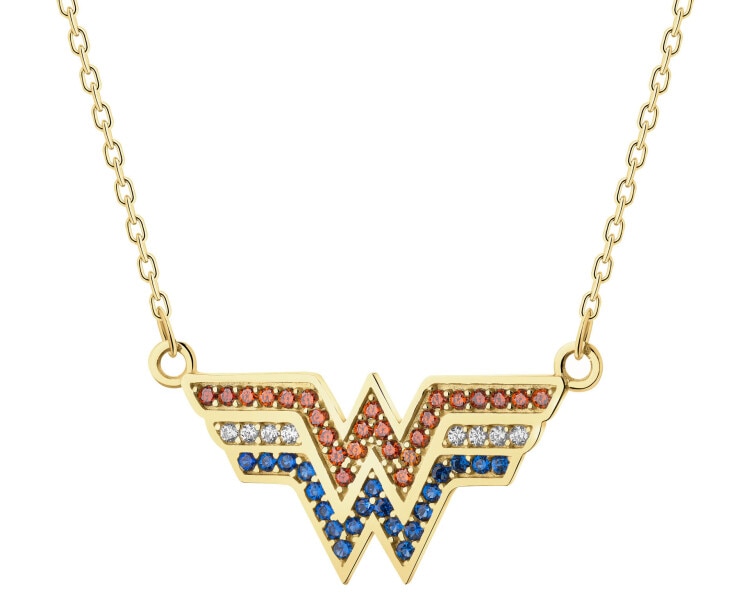 Gold necklace with zirconia - DC, Wonder Woman, Warner Bros. Discovery