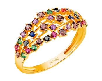 8 K Yellow Gold Ring with Cubic Zirconia